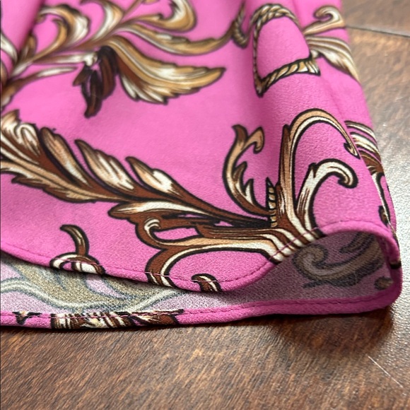 Milly Long Sleeve Pink and Brown Chain Patterned Dress, Size 8, NWOT - Picture 7 of 16